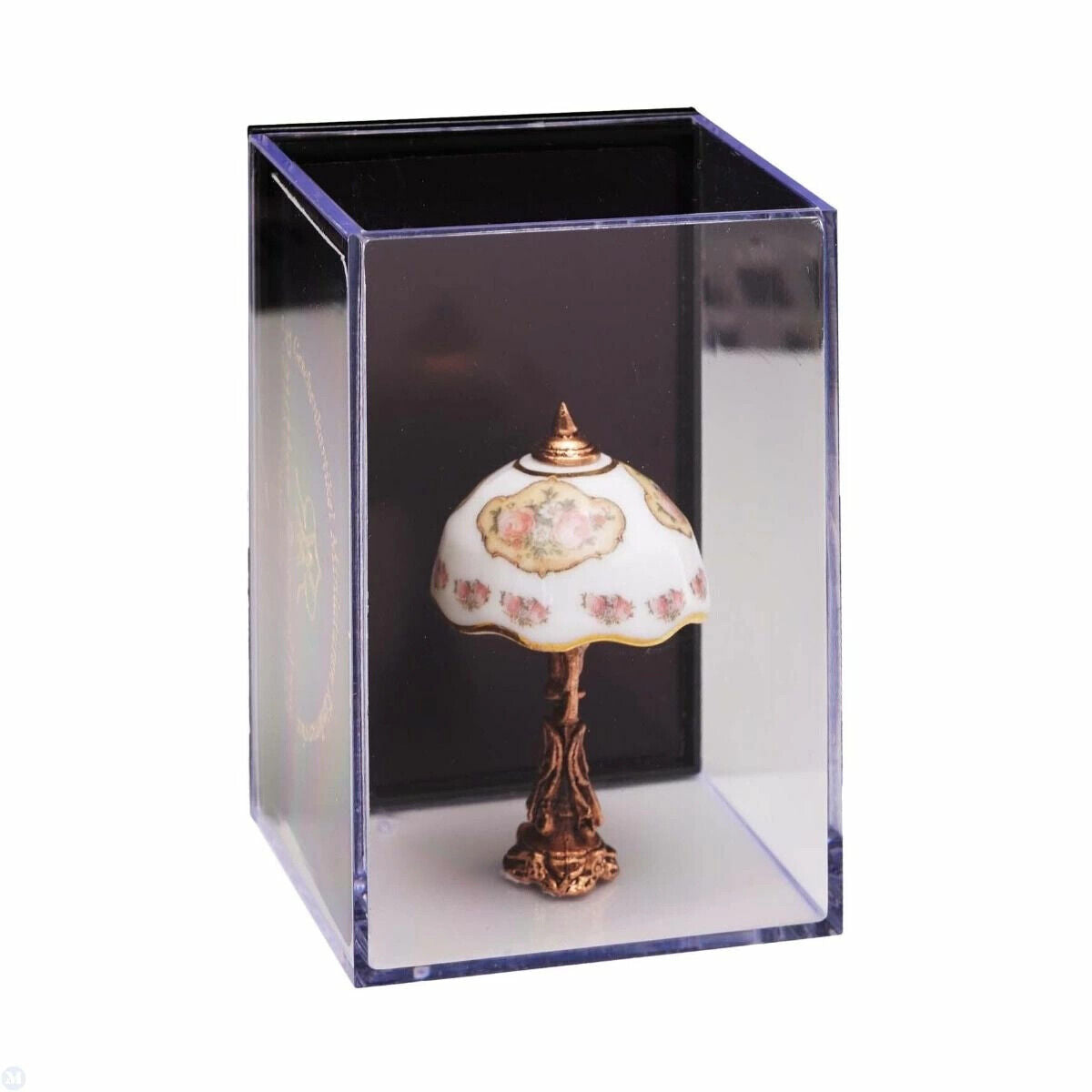 Reutter Porcelain - Dollhouse Miniature Non-Working Lamp in Classic Rose Design