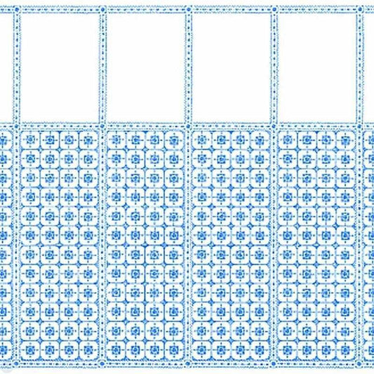 Mini Mundus Dollhouse Wallpaper - Venetian Blue Tiles