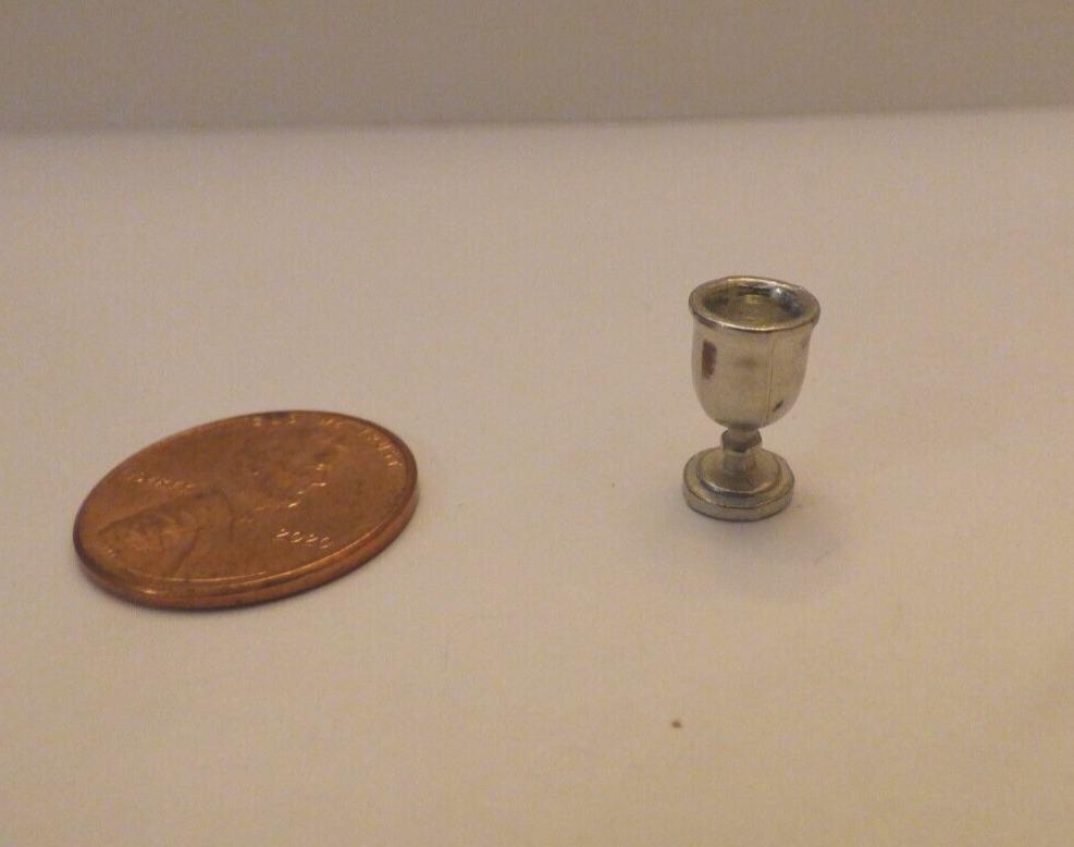 Dollhouse Miniature Polished Pewter Goblet From Warwick Miniatures