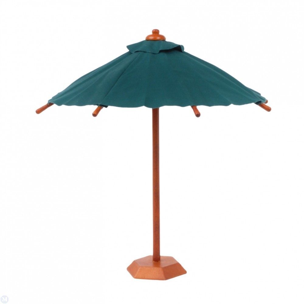 Reutter Porcelain - Dollhouse Miniature Green Umbrella with Stand