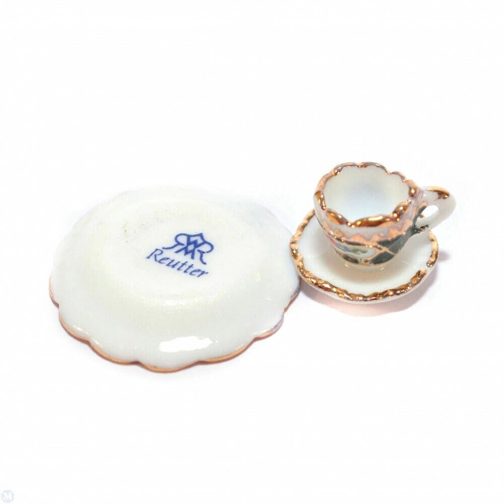 Reutter Porcelain - Dollhouse Miniature Coffee Set - Irish Gold