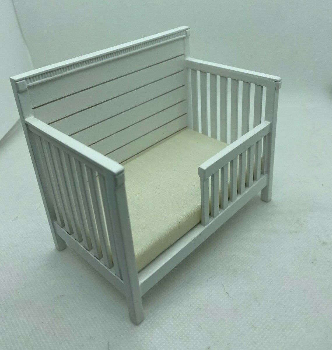 Dollhouse Miniature Child's Bed in White by JBM