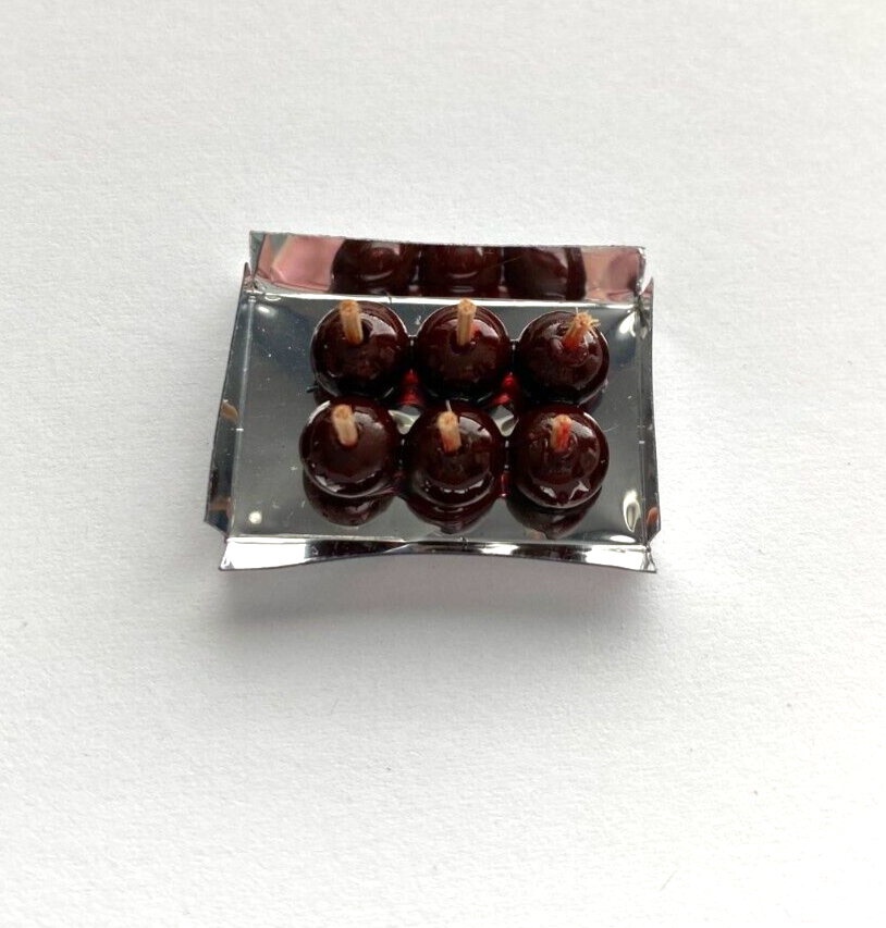 Dollhouse Miniature Halloween Toffee Apples on Tray