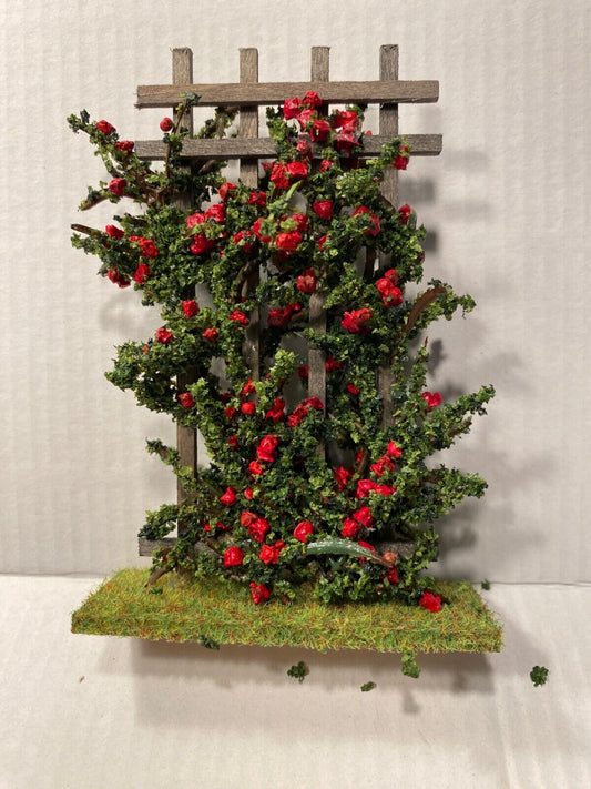 Dollhouse Miniature Red Rose Trellis