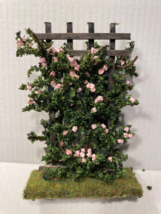 Dollhouse Miniature Pink Rose Trellis