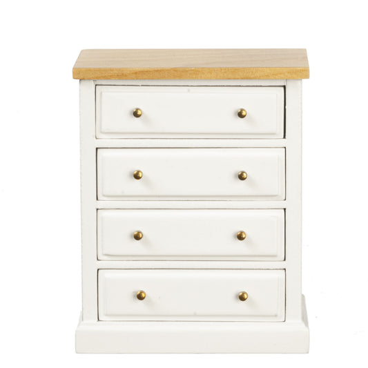 JBM Dollhouse Miniature 4-Door Side Cabinet in White