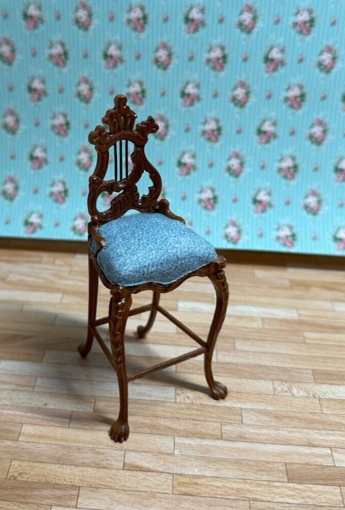 Dollhouse Miniature Set of 2 Fancy Lyre Chairs by Bespaq