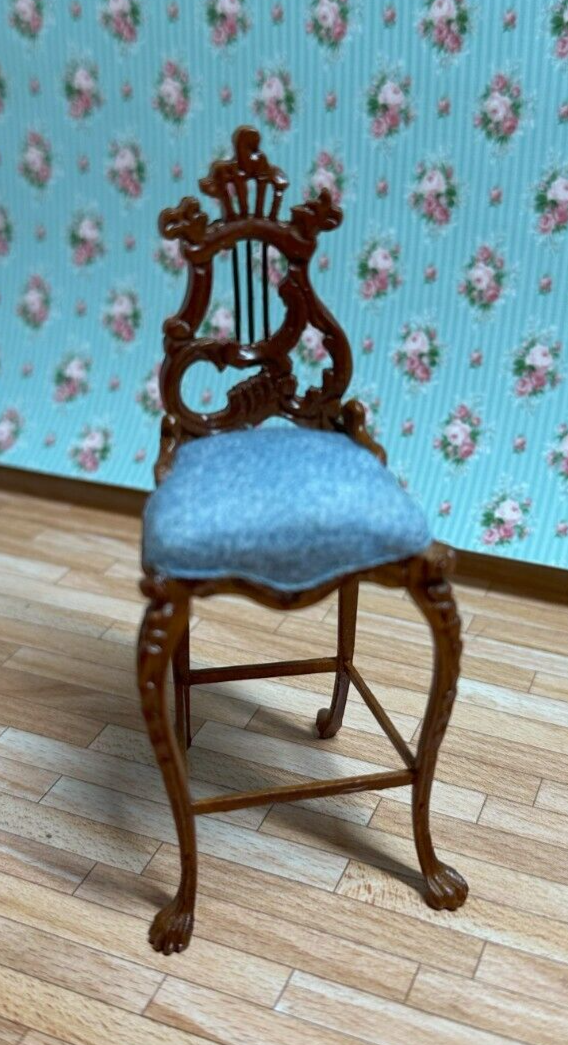 Dollhouse Miniature Set of 2 Fancy Lyre Chairs by Bespaq