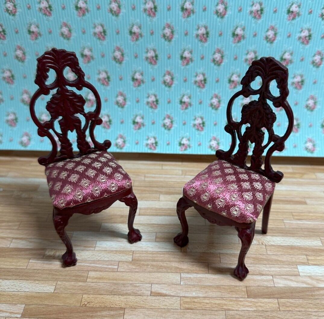 Dollhouse Miniature Set of 4 Mahogany Chairs by Hansson
