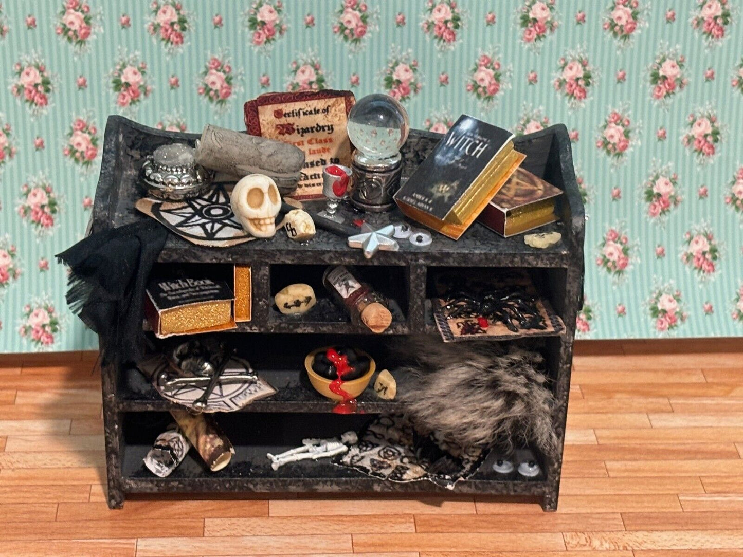 Dollhouse Miniature Halloween Spooky Witch Table Handcrafted by Taylor Jade