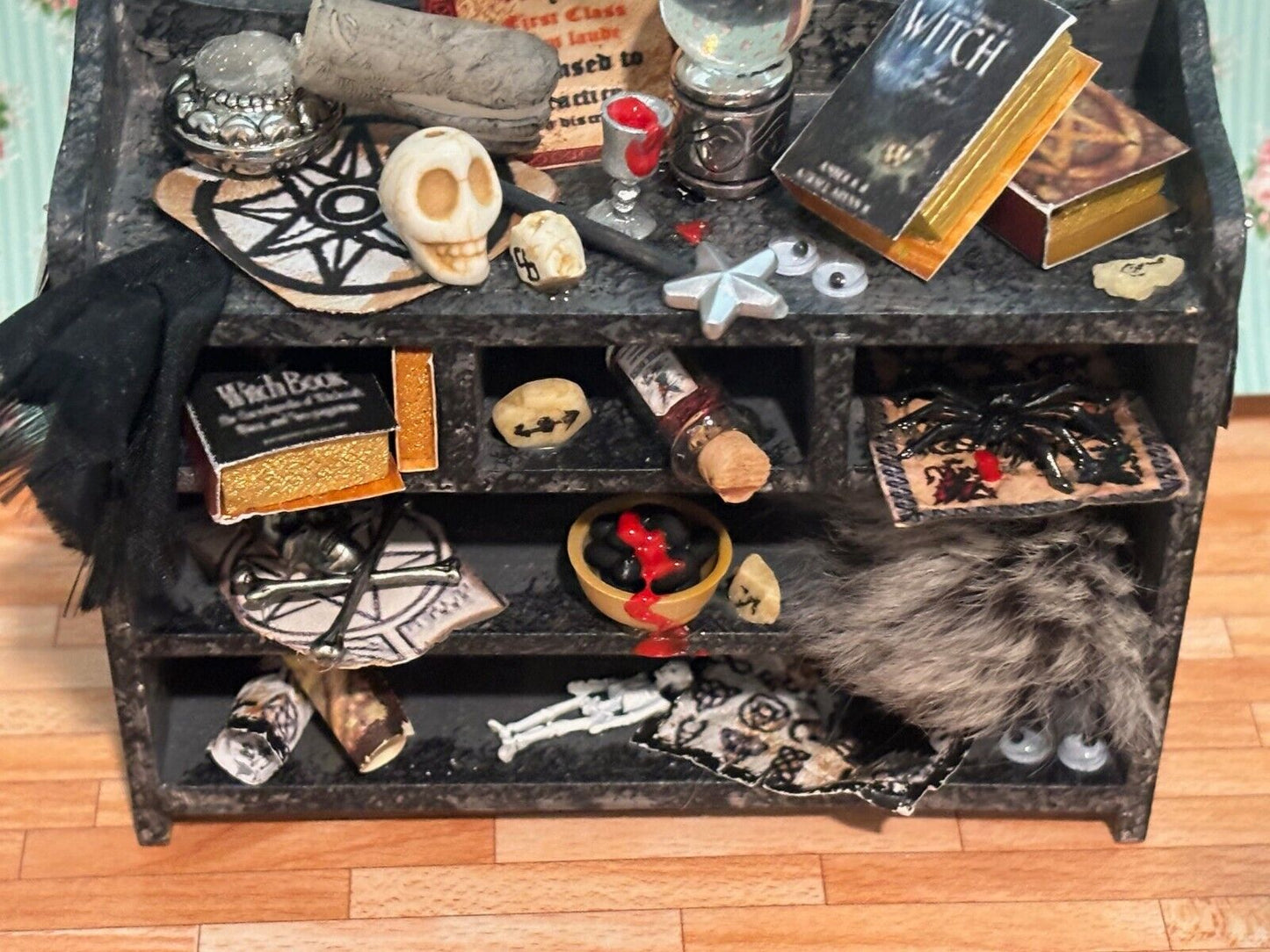 Dollhouse Miniature Halloween Spooky Witch Table Handcrafted by Taylor Jade