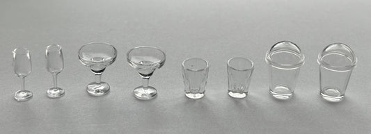 Dollhouse Miniature Kitchen Glassware Set of 10
