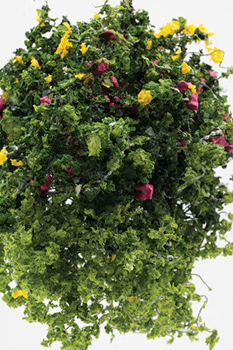 Dollhouse Miniature Hanging Basket: Love You Hot Pink, Large