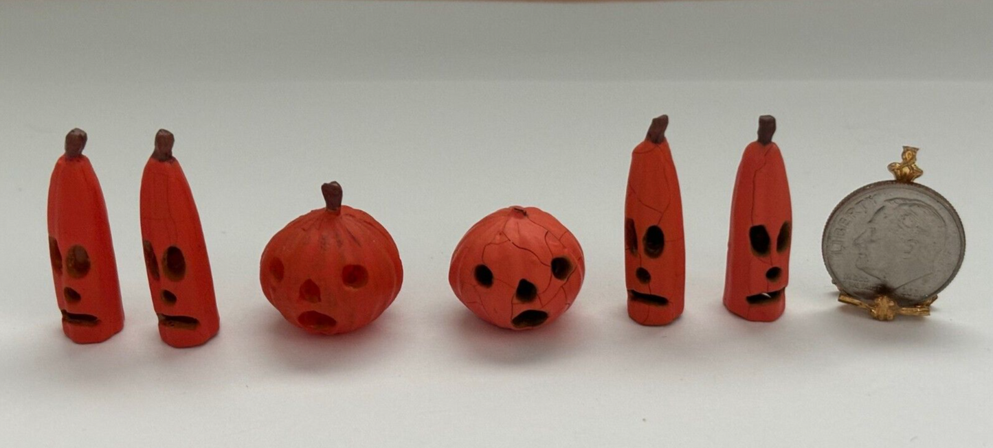Dollhouse Miniature Set of 6 Halloween Pumpkins by Falcon Miniatures #4