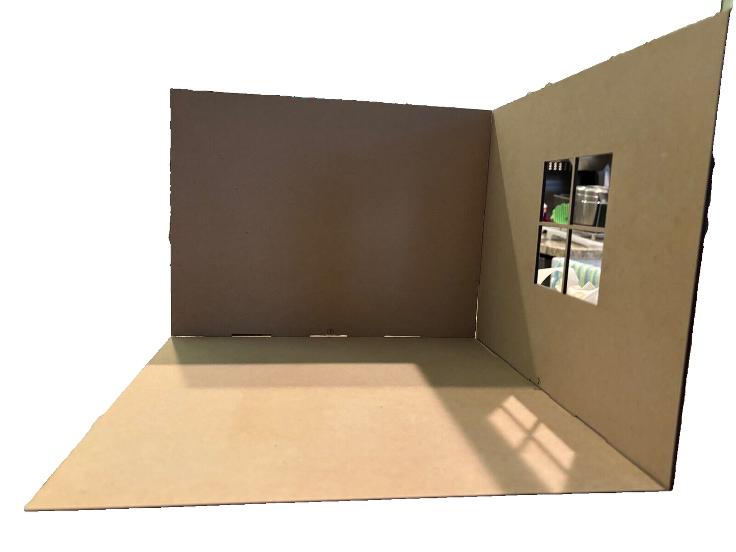 2 Sided Dollhouse Roombox w/Window| Dollhouse  1:12 Scale with Floor & Siding