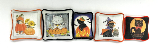 Dollhouse Miniature Set of 5 Halloween Pillows