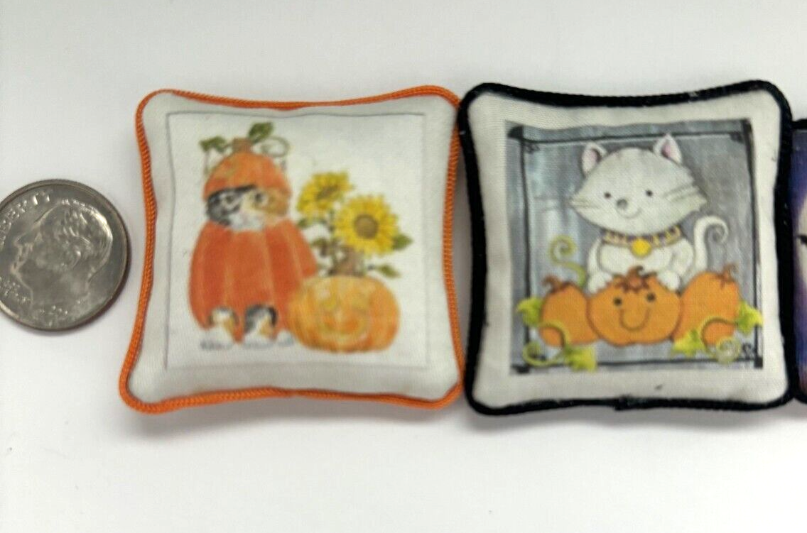 Dollhouse Miniature Set of 5 Halloween Pillows