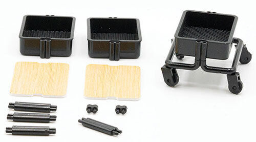 Dollhouse Miniature Mini Mobile Cart, Black, Kit