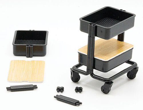 Dollhouse Miniature Mini Mobile Cart, Black, Kit