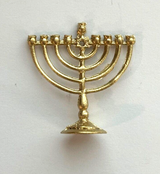 Dollhouse Miniature Small Gold Colored Menorah