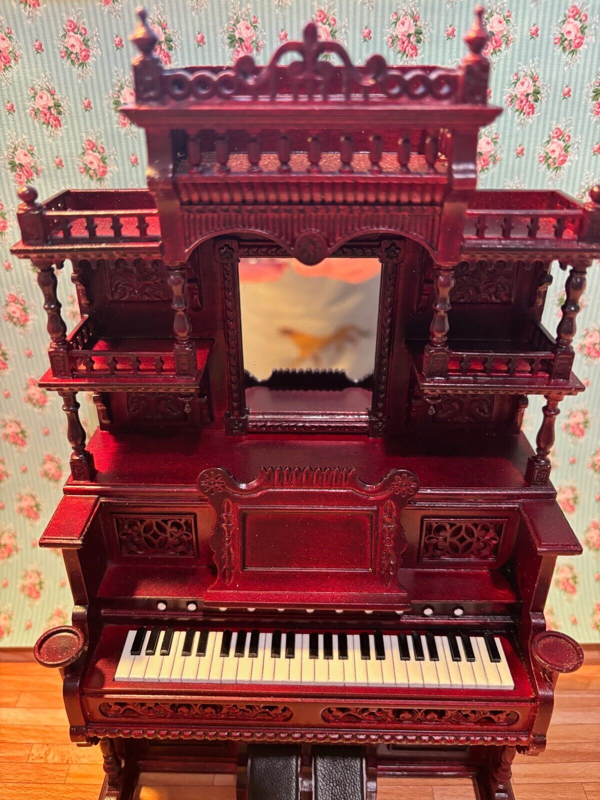 Dollhouse Miniature JBM Pump Organ in Mahogany