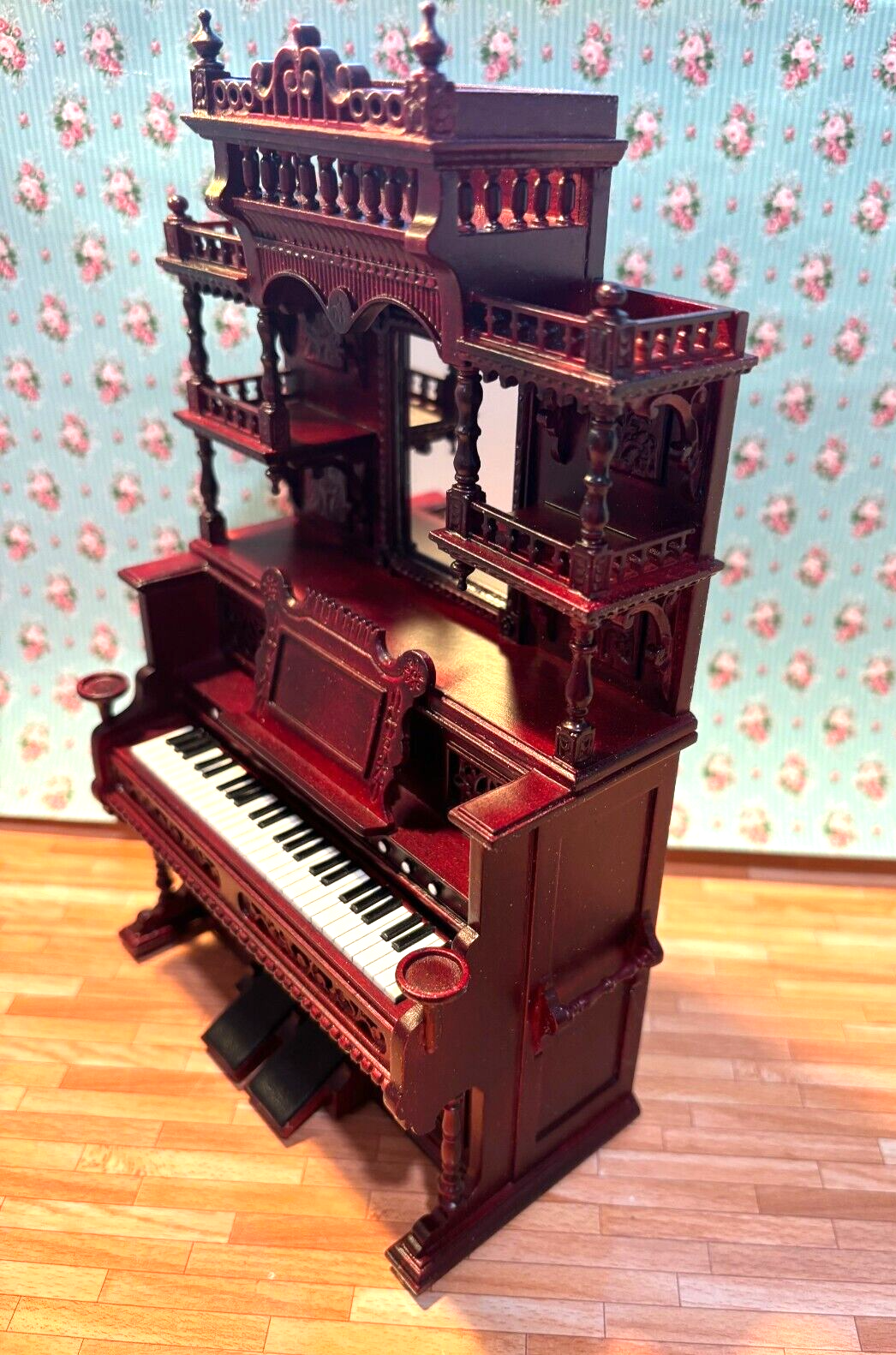 Dollhouse Miniature JBM Pump Organ in Mahogany