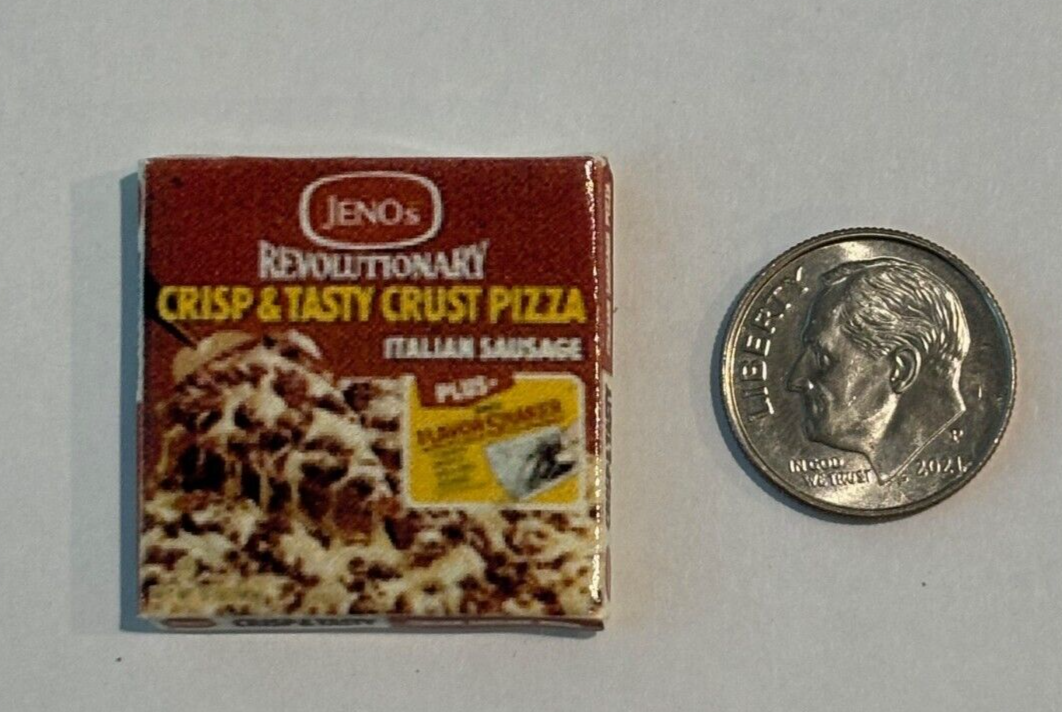 Dollhouse Miniature Jeno's Pizza Box - Handcrafted