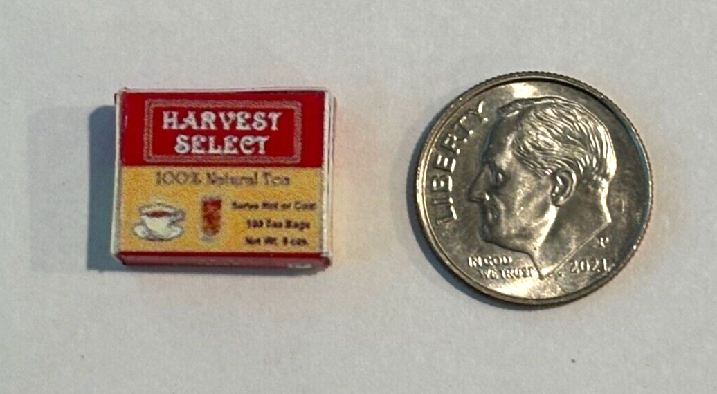 Dollhouse Miniature Harvest Select Tea Bags - Handcrafted