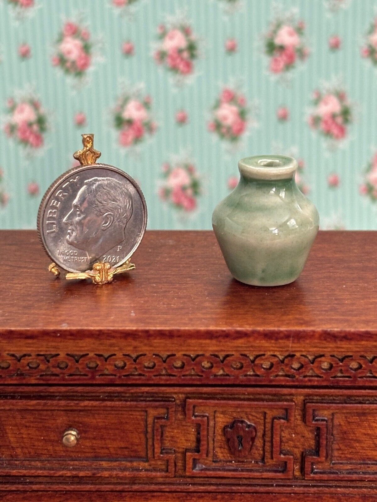 Dollhouse Miniature Handcrafted Pottery - Vase #2
