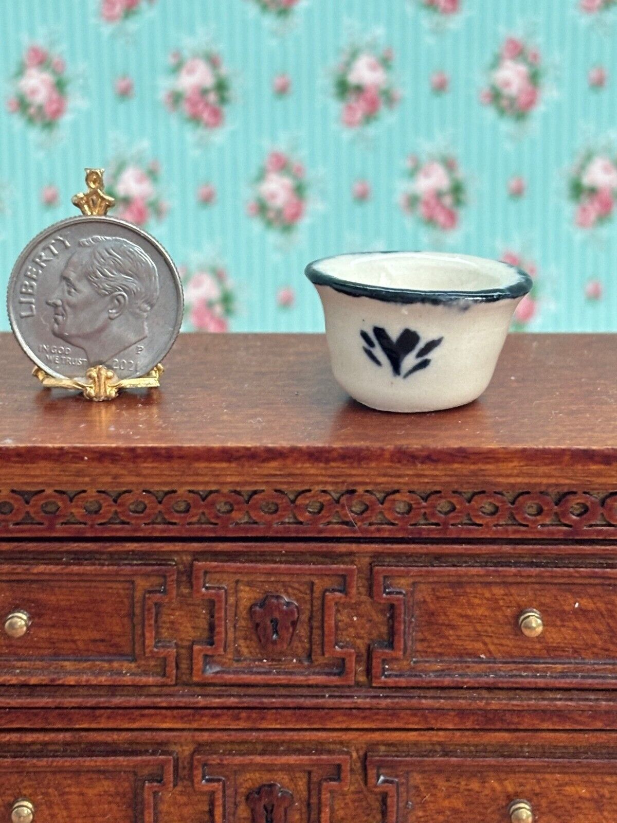 Dollhouse Miniature Handcrafted Pottery - Bowl #4