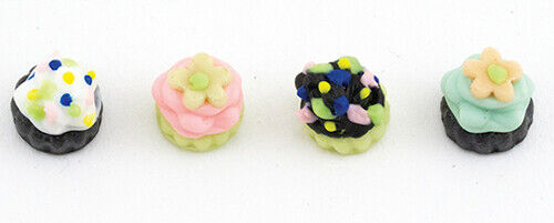 Dollhouse Miniature Set of 4 Cupcakes