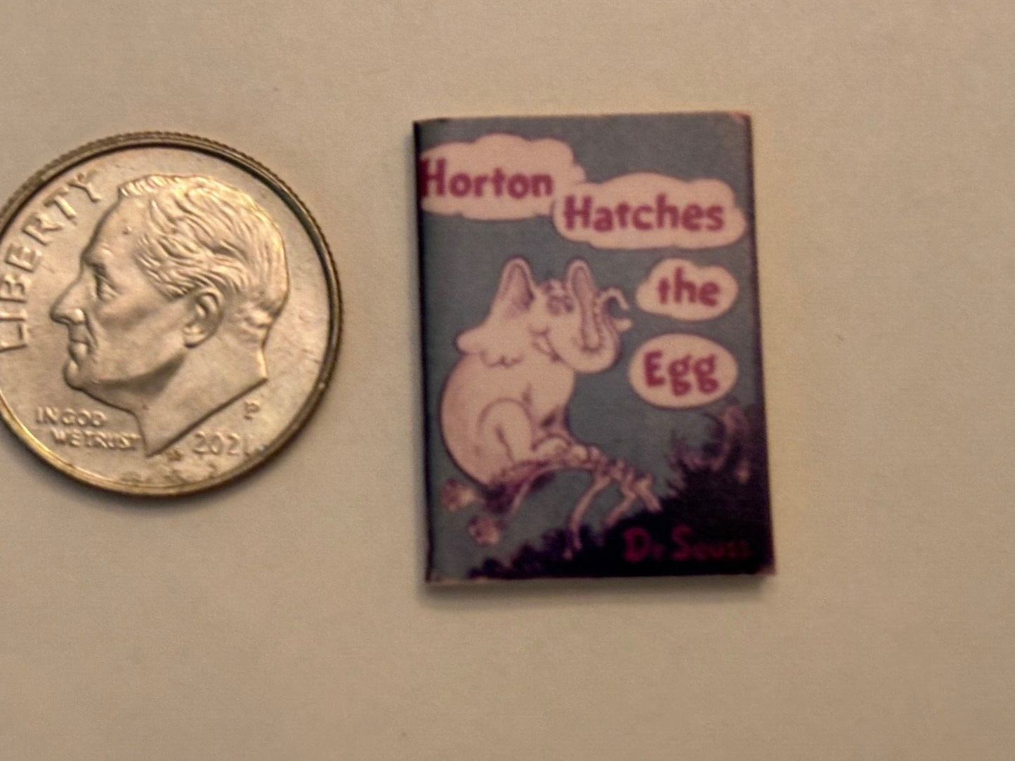 Dollhouse Miniature Horton Hatches the Egg Book - Handcrafted