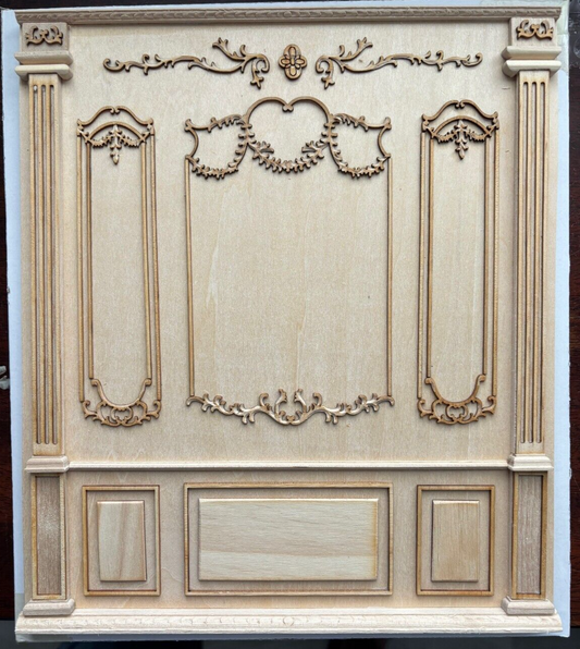 Dollhouse Miniature Wood Wall Panel 1:12 Unfinished