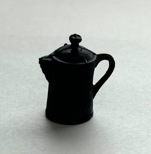 Dollhouse Miniature Black Coffee Pot Handcrafted