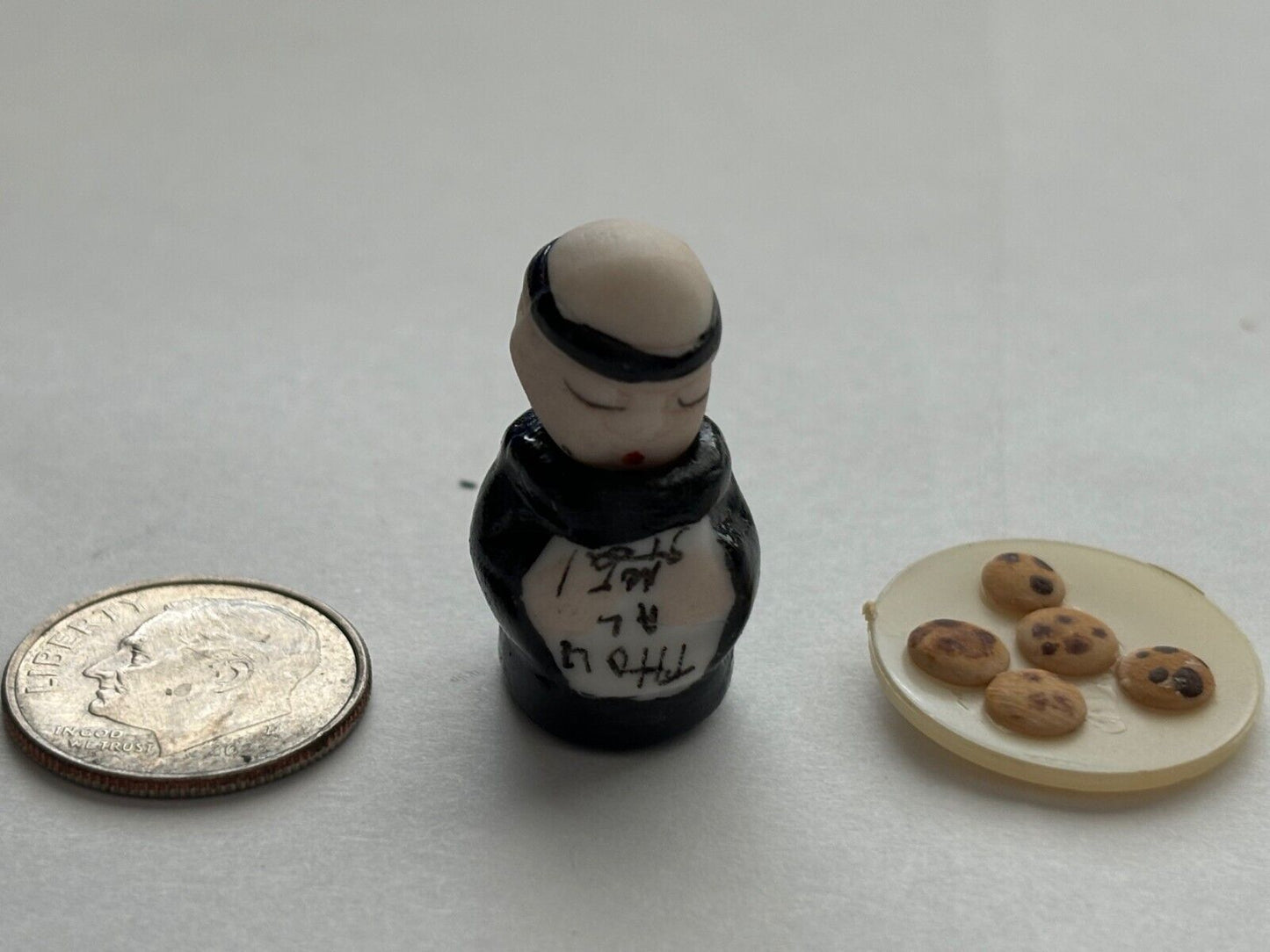Miniature Dollhouse Thou Shalt Not Steal Cookie Jar with Chocolate Chip Cookies