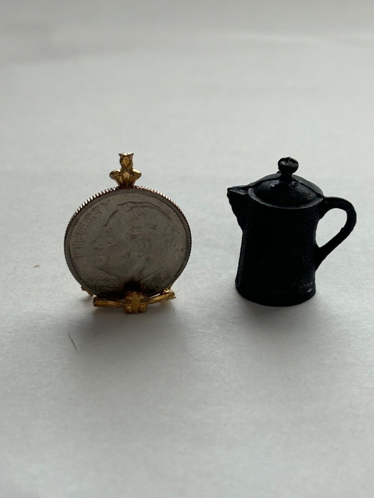 Dollhouse Miniature Black Coffee Pot Handcrafted