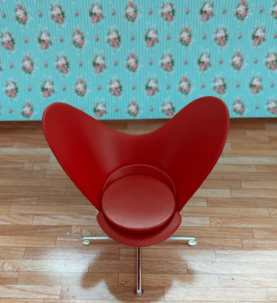 Dollhouse Miniature Heart Cone Chair in Red