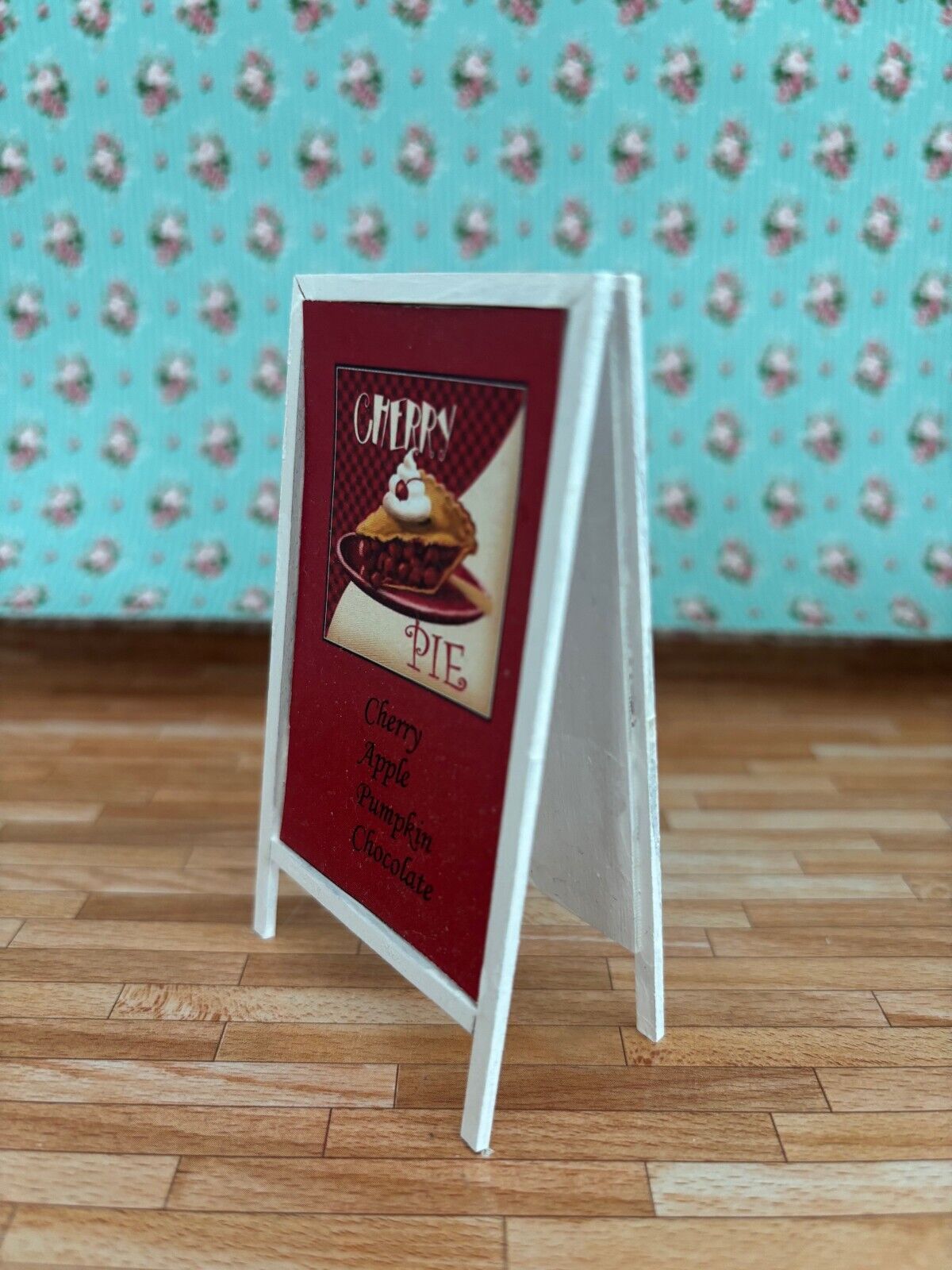 Dollhouse Miniature Sidewalk Sign - Cherry Pie