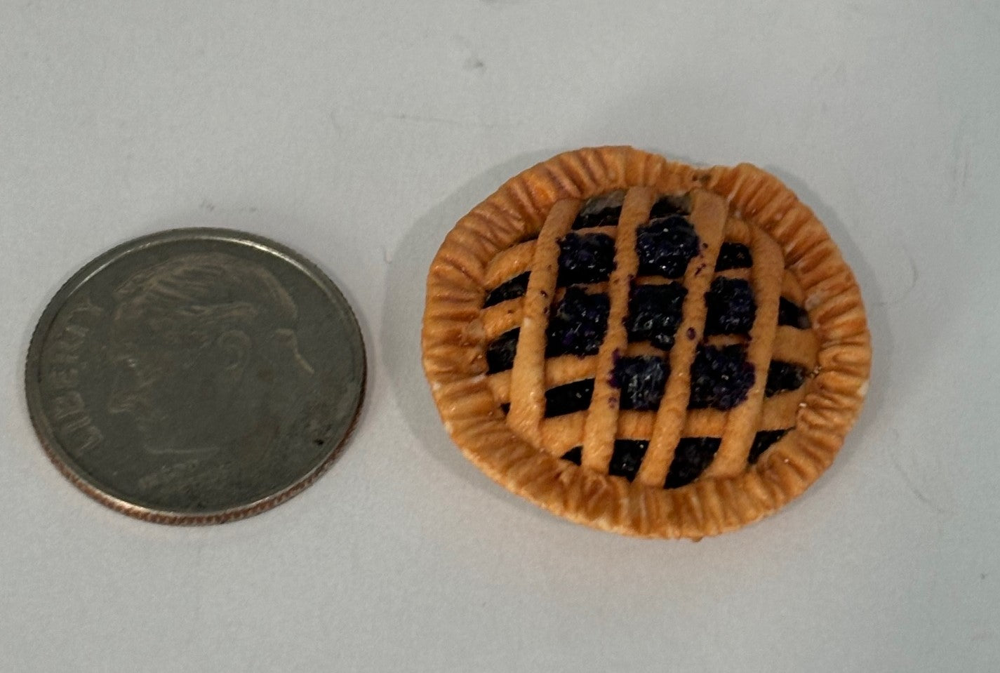 Dollhouse Miniature Blueberry Pie Handcrafted