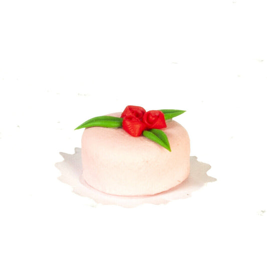 Dollhouse Miniature Pink Cake with Roses