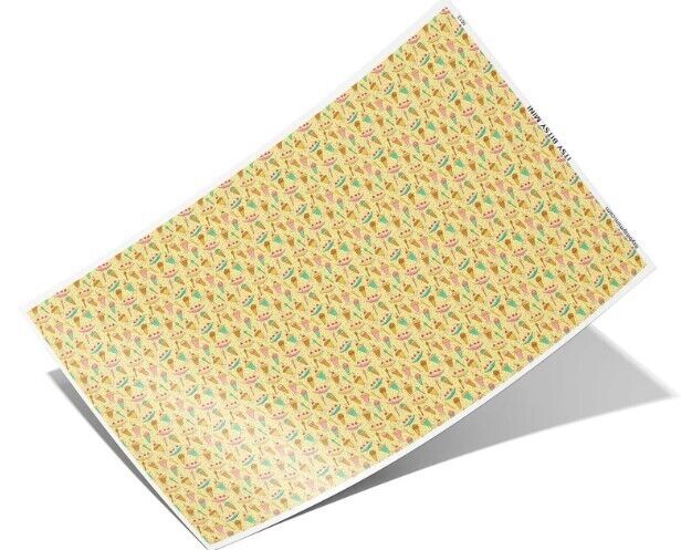 Dollhouse Miniature Wallpaper Ice Cream Shop Yellow- Itsy Bitsy Minis 1:12 Scale