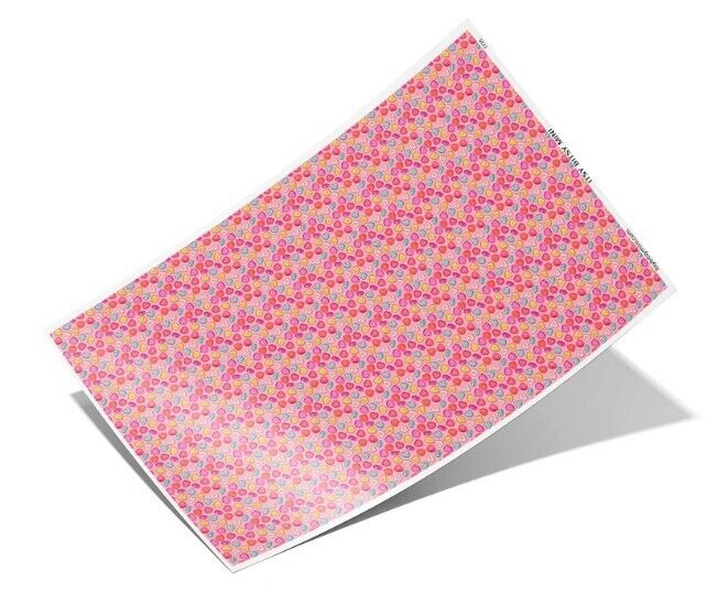 Dollhouse Miniature Wallpaper - Valentine Hearts 1:12 Scale - Itsy Bitsy Minis