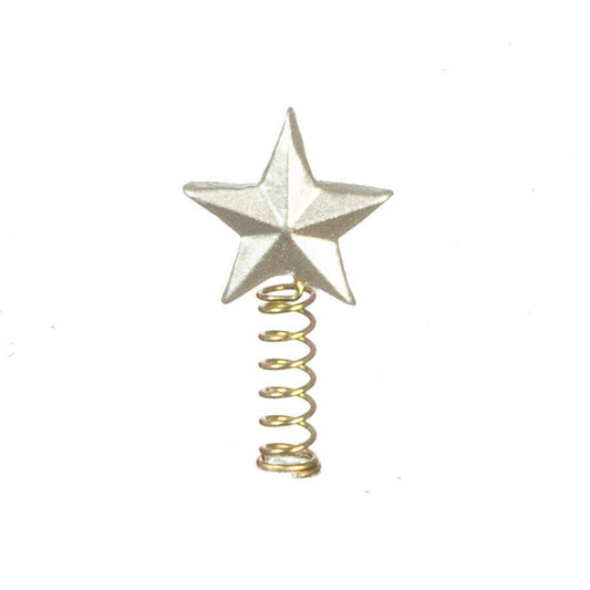 Dollhouse miniature silver star tree topper