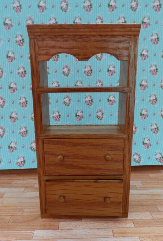 Dollhouse Miniature Solid Oak Small Display Unit by Town Square Miniatures