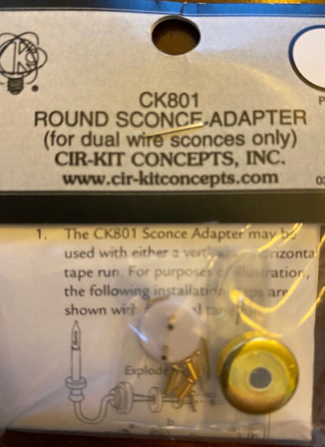 Dollhouse Miniature Cir-Kit Round Sconce Adapter