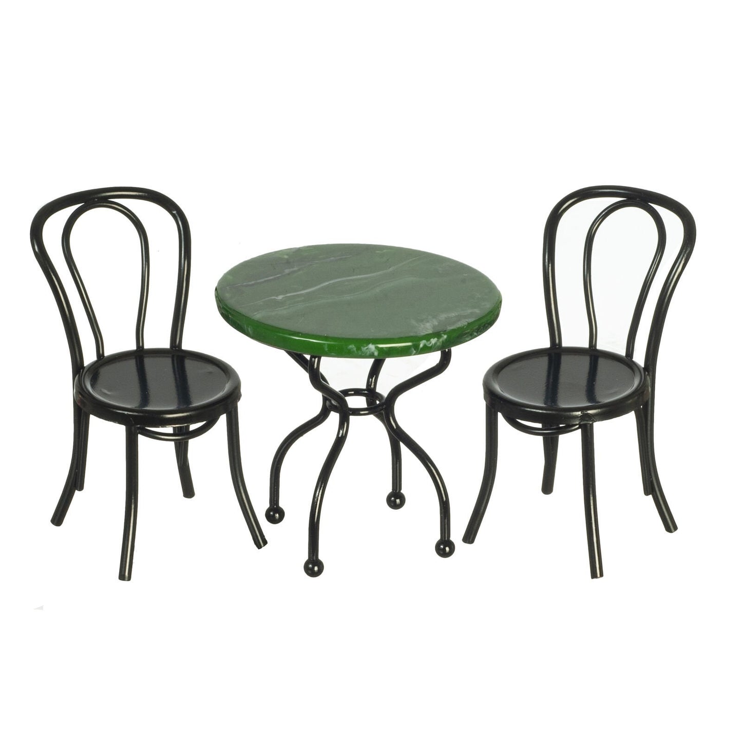 Dollhouse Miniature Green Marble Table Set of 3