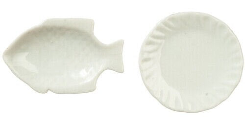 Dollhouse Miniature Set of 2 Ceramic Serving Plates