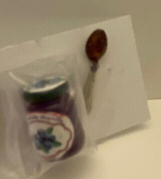 Dollhouse miniature handcrafted grape jelly set