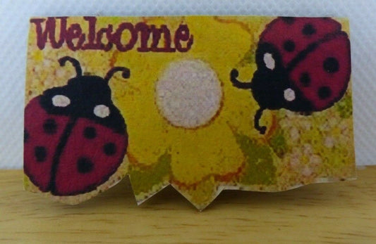 Miniature ladybug door mat