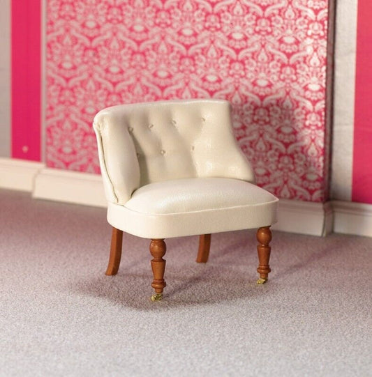 Dollhouse Miniature White Bijoux Chair